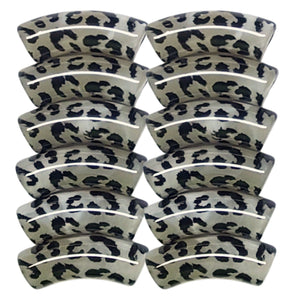 395 - Tubes incurvés DESIGN - Motif Léopard Nougatine 12MM