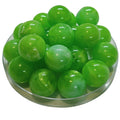 373 - Boules acryliques brillantes Vert Prairie marbré 20MM