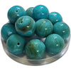 378 - Boules acryliques brillantes Aigue-marine marbré 24MM