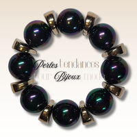 236 - Boules acryliques brillantes Noir Galaxie 20MM