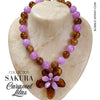 SAKURA Collier Caramel & Lilas