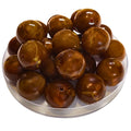 381 - Boules acryliques brillantes Miel foncé marbré 20MM