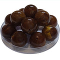 381 - Boules acryliques brillantes Miel Foncé marbré 24MM