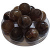 382 - Boules acryliques brillantes Crème de Marron marbré 24MM