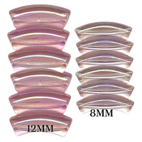 384 - Tubes incurvés Rose clair AB 8MM/12MM