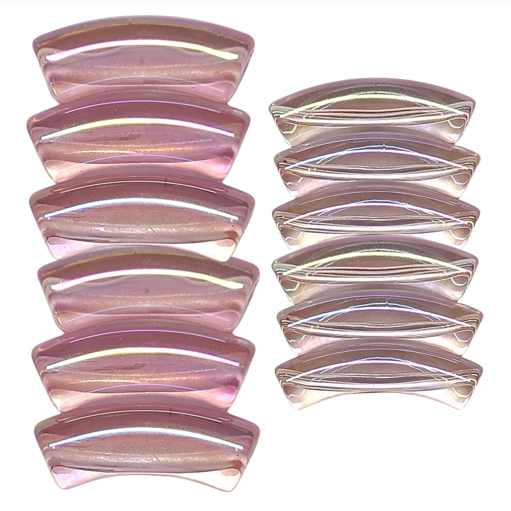 384 - Tubes incurvés Rose clair AB 8MM/12MM