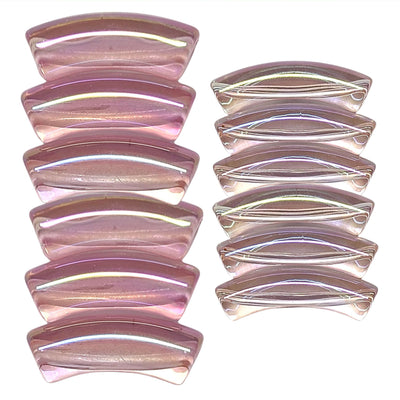 384 - Tubes incurvés Rose clair AB 8MM/12MM