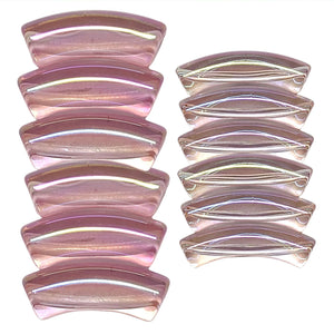 384 - Tubes incurvés Rose clair AB 8MM/12MM