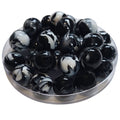 385 - Boules acryliques brillantes Yin & Yang marbré 16MM