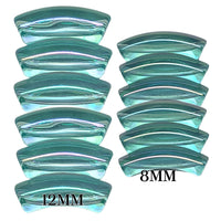 387 - Tubes incurvés Turquoise AB 8MM/12MM