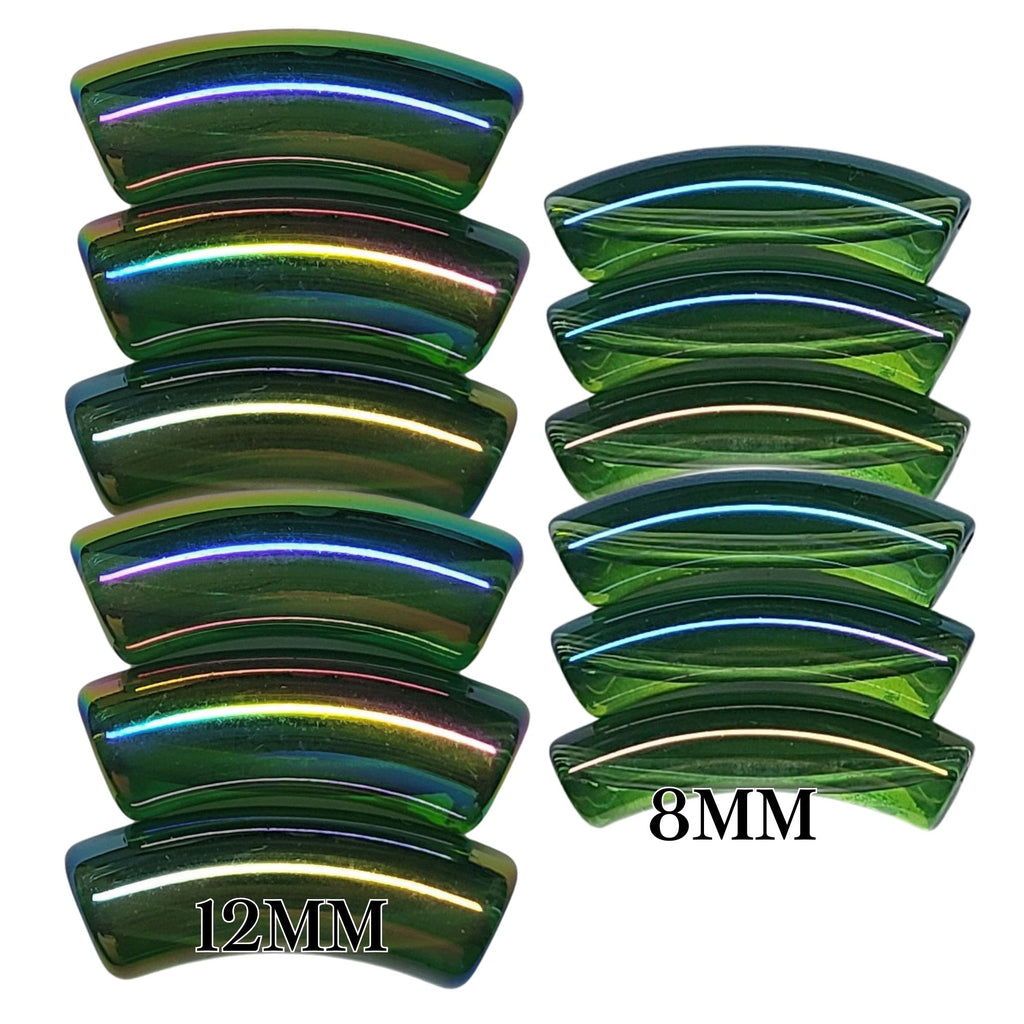 390 - Tubes incurvés Vert foncé AB 8MM/12MM