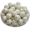410 - Boules acryliques Rayées Irisées - Blanc 16MM