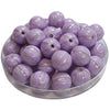 414 - Boules acryliques Rayées Irisées - Rose Lilas 16MM