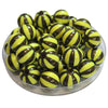 416 - Boules acryliques Rayées - Citron & Noir 16MM