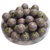 417 - Boules acryliques Rayées Irisées - Mauve & Vert antique 16MM