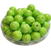 418 - Boules acryliques Rayées Irisées - Vert anis 16MM