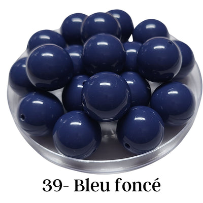 39 - Boules acryliques brillantes Bleu foncé 20MM