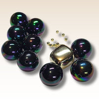 236 - Boules acryliques brillantes Noir Galaxie 20MM