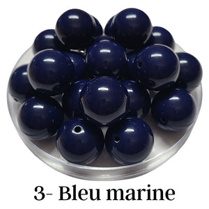 3 - Boules acryliques brillantes Bleu marine 20MM