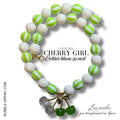 KIT collier collection CHERRY GIRL - Blanc & vert