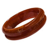 7 - Bracelet acrylique interchangeable rainuré - Caramel marbré