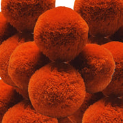 3 - Pompon boule synthétique 40MM - Paprika