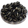 424 - Boules acryliques Rayées Irisées - Noir antique