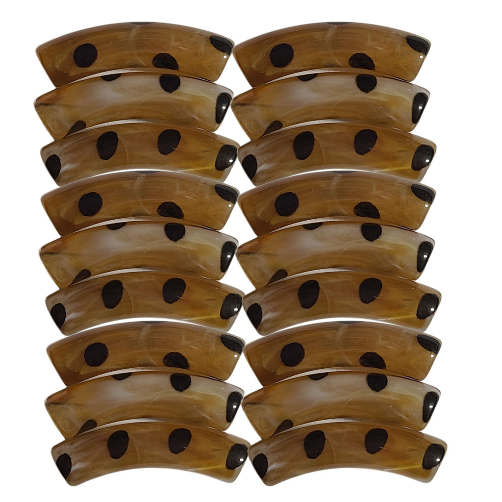 418- Tubes incurvés DESIGN - Motif Pois Terre d'ombre 8MM