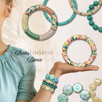 1044 - Tubes incurvés DESIGN - Motif Fleurs 12MM