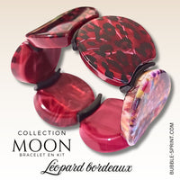 KIT bracelet collection MOON - Léopard bordeaux