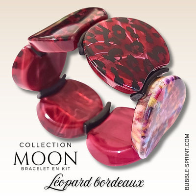 KIT bracelet collection MOON - Léopard bordeaux