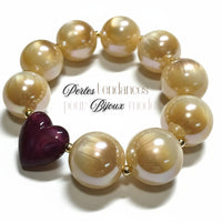 279 - Boules acryliques Oeil de chat AB - Miel 20MM