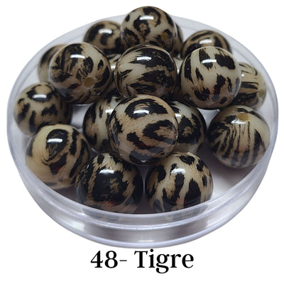 48 - Boules acryliques brillantes Tigre 20MM