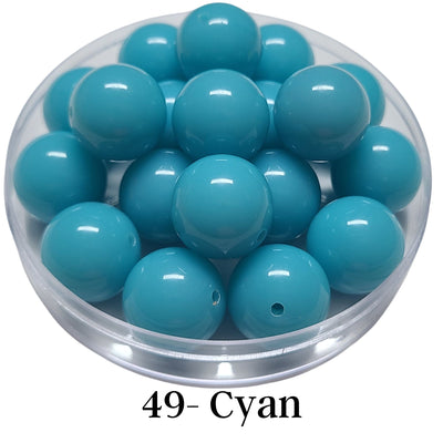 49 - Boules acryliques brillantes Cyan 20MM