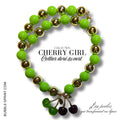 KIT collier collection CHERRY GIRL - Doré & vert