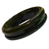 5 - Bracelet acrylique interchangeable rainuré - Vert marbré