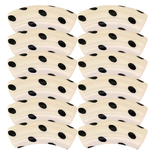 401 - Tubes incurvés DESIGN - Motif Pois Blanc cassé 12MM