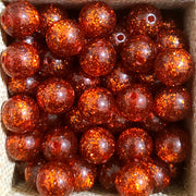 1004- Glitter orange - Perles Polaris rondes 10mm