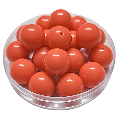 51 - Boules acryliques brillantes Corail foncé 20MM