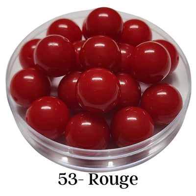 53 - Boules acryliques brillantes Rouge 20MM