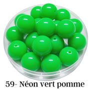 59 - Boules acryliques brillantes Néon vert pomme 20MM