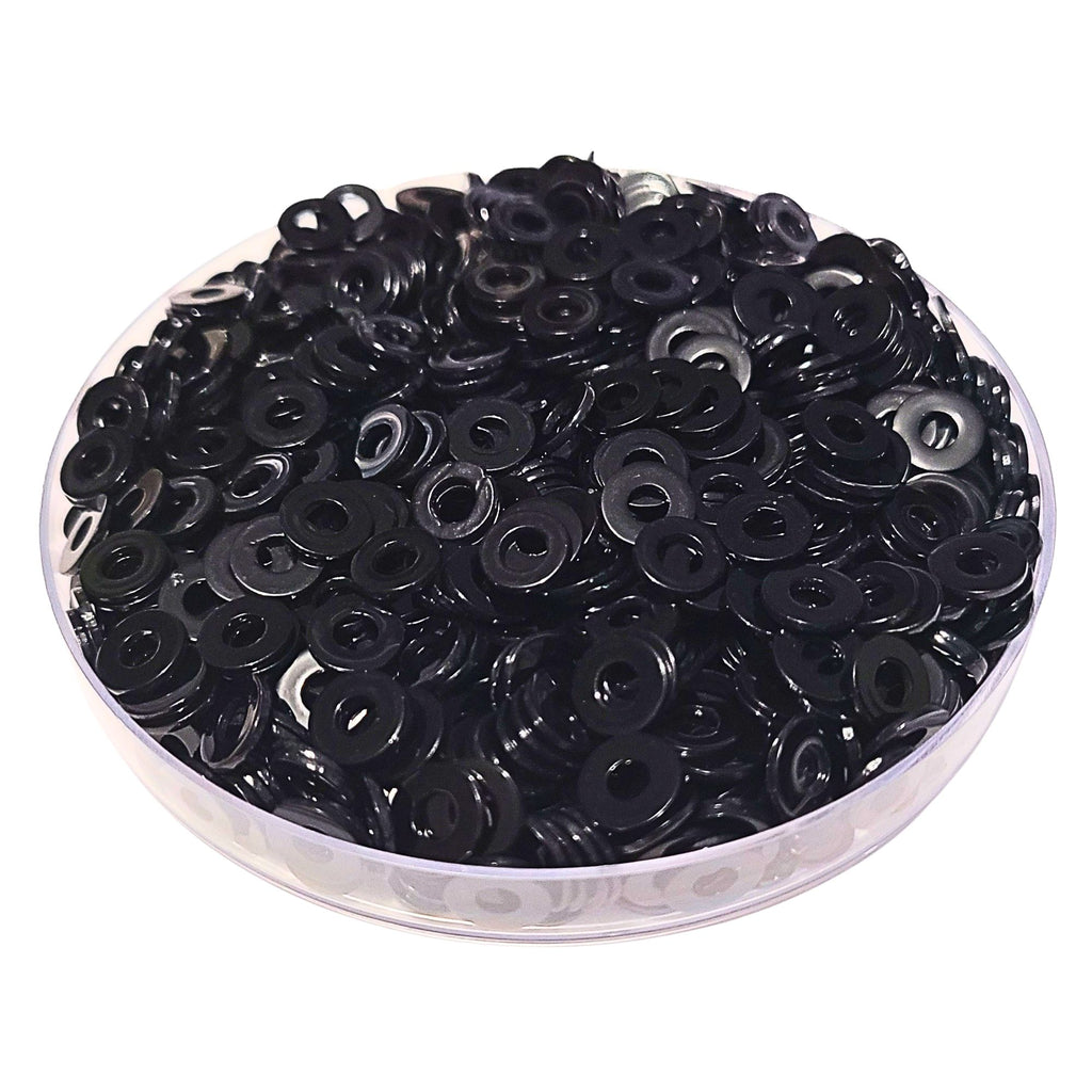 8MM - Rondelles - Noir brillant