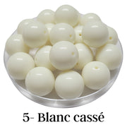 5 - Boules acryliques brillantes Blanc cassé 20MM