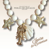 KIT collier collection Perles des rivages - Ivoire & écrevisse