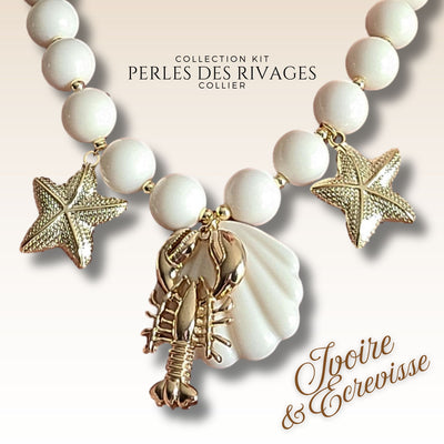KIT collier collection Perles des rivages - Ivoire & écrevisse