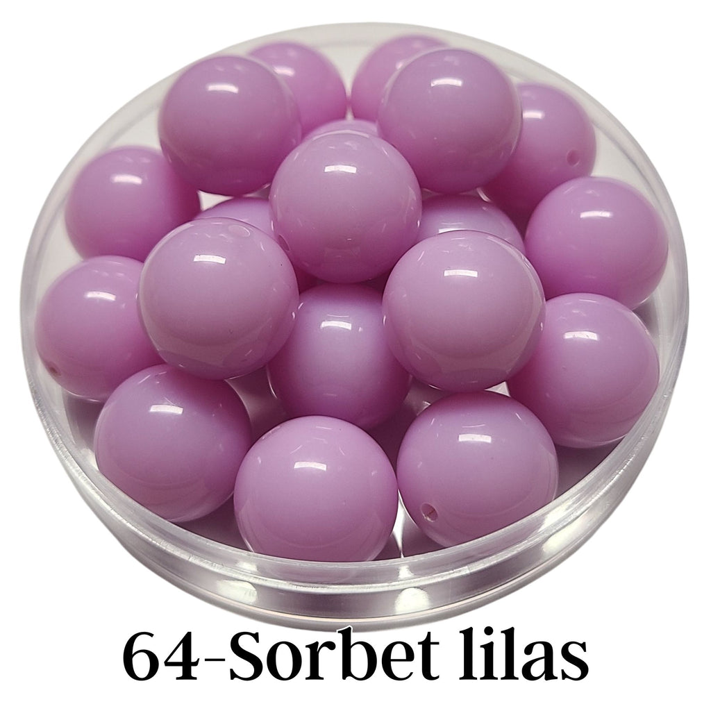 64 - Boules acryliques brillantes Sorbet Lilas 20MM