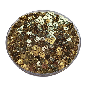 6MM- Rondelles brossées, plaqué or, réf PLO-11