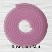 6- Tube Gummy, creux, en silicone, Rose clair mat