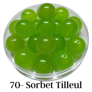 70 - Boules acryliques brillantes Sorbet Tilleul 20MM