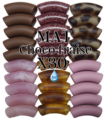 Camaieu 71 - Lot mixte tubes incurvés Choco fraise MAT 12MM